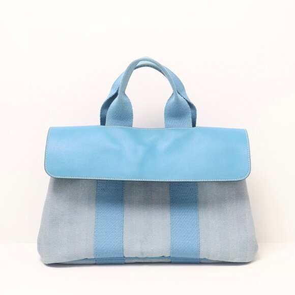 Hermès Vintage Swift Valparaiso Tote PM Blue Jean - Picture 2 of 16